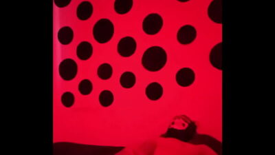 Horny man masturbating in the room with a costume