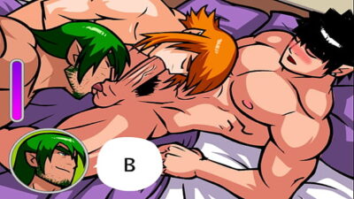 Juicy and hard blowjob, gay friends having sex, animation from the game